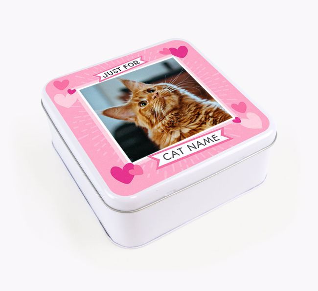 'Just For You' - Personalised {breedFullName} Square Treat Tin